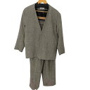 【中古】ヌナ neuna ノーカラーヘリンボーン柄ジャケットパンツセットアップ レディース s