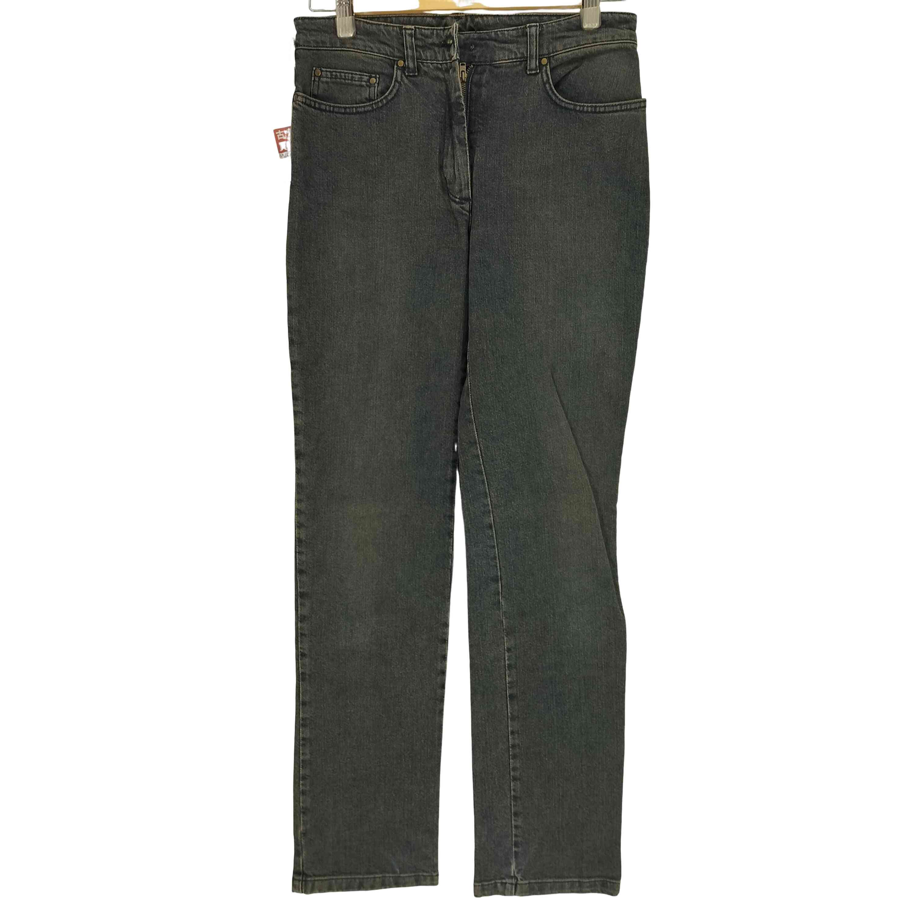 【中古】ダナキャランニューヨーク DKNY 00S イタリア製 5ポケット ジップフライ ストレート デニム パンツ Y2K レディース 6