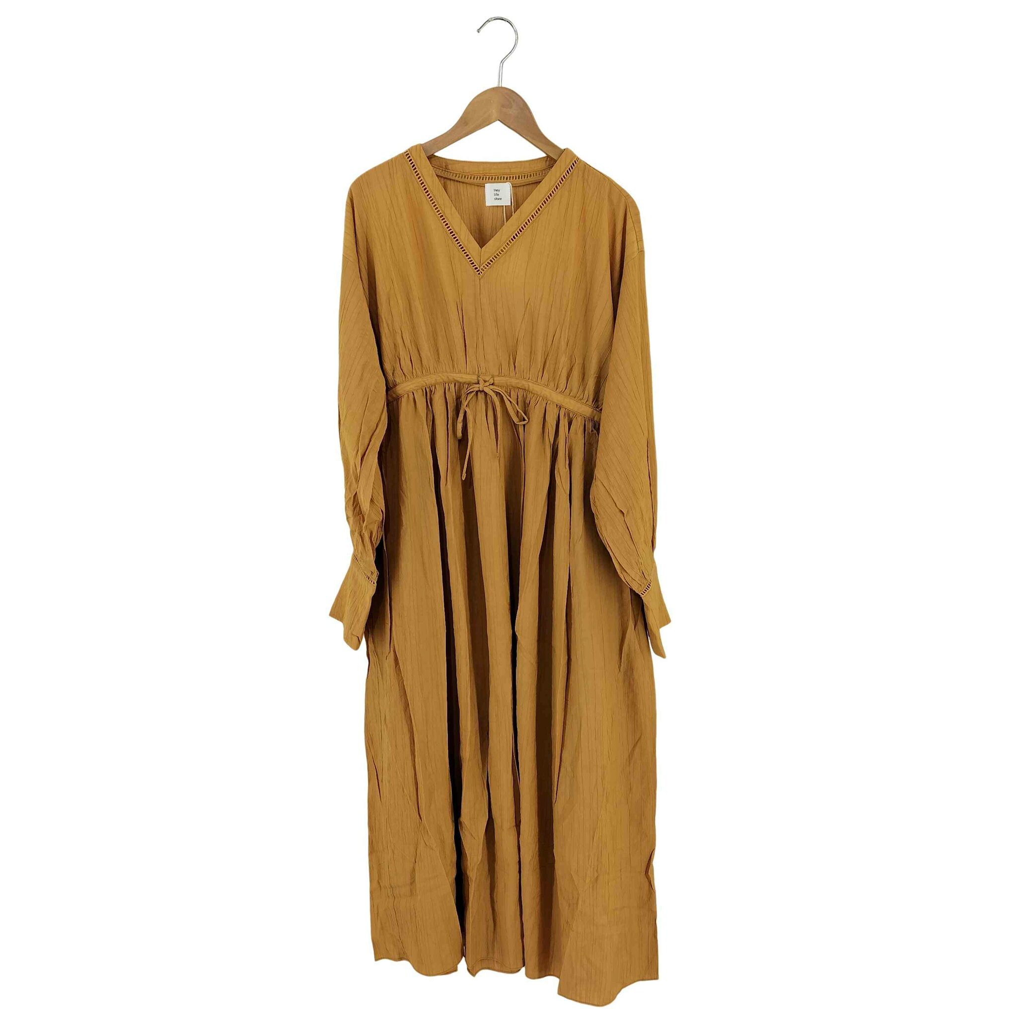 【中古】ヘイライフストア Hey life store V-neck gathered dress レディース FREE