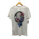【中古】ユーズドフルギ USED古着 y2k 髑髏 蝶 華 グラフィックプリントTシャツ メンズ FREE