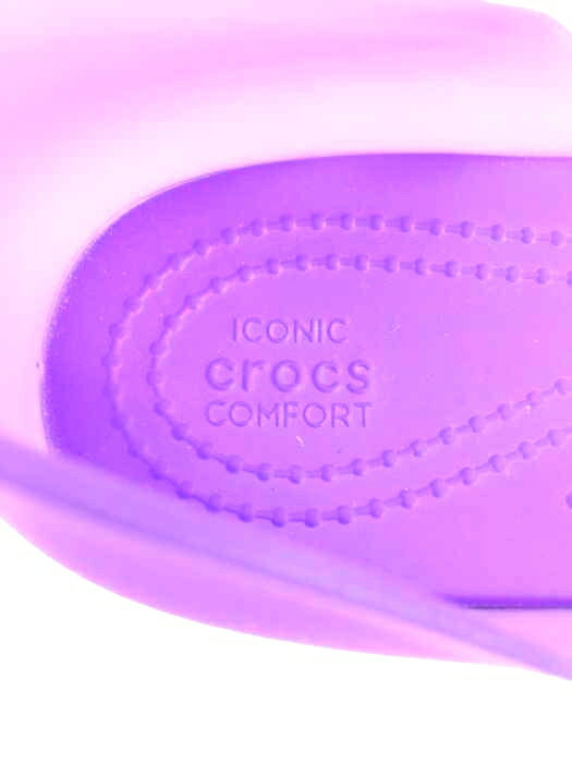 crocs クロックス × Ray BEAMS コンフォートサンダル レディース - 紫系 US：8 日本サイズ：26cm 相当 別注 TULUM OPEN FLAT オープントゥ サンダル【中古】【ブランド古着バズストアBAZZSTORE】【150920】