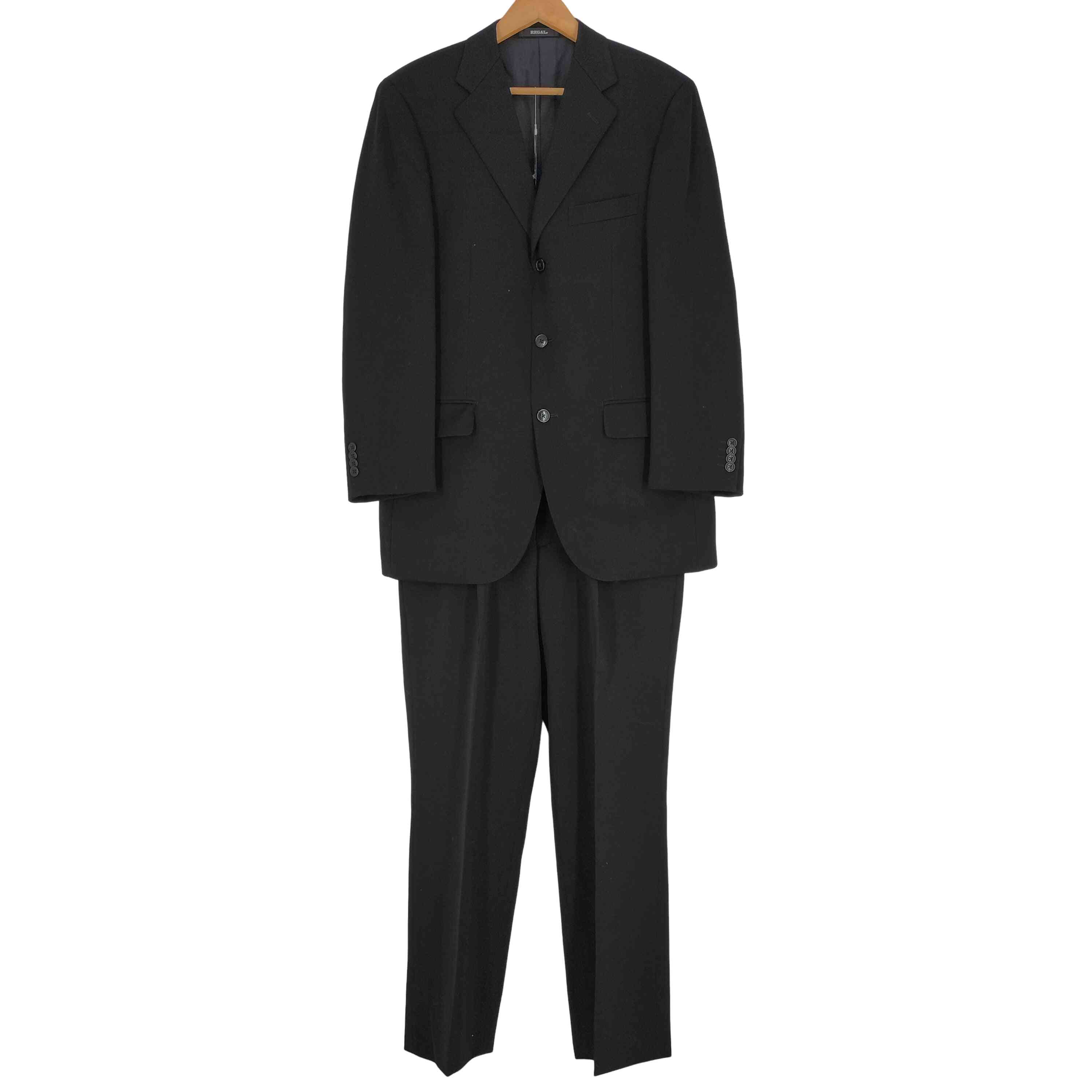 【中古】リーガル REGAL ウール 3Bテーラードジャケット＆2タックスラックス セットアップ メンズ 表記無