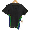【中古】イッセイミヤケ ISSEY MIYAKE 09ss ワッフルプリーツ カーブカットソー レディース M