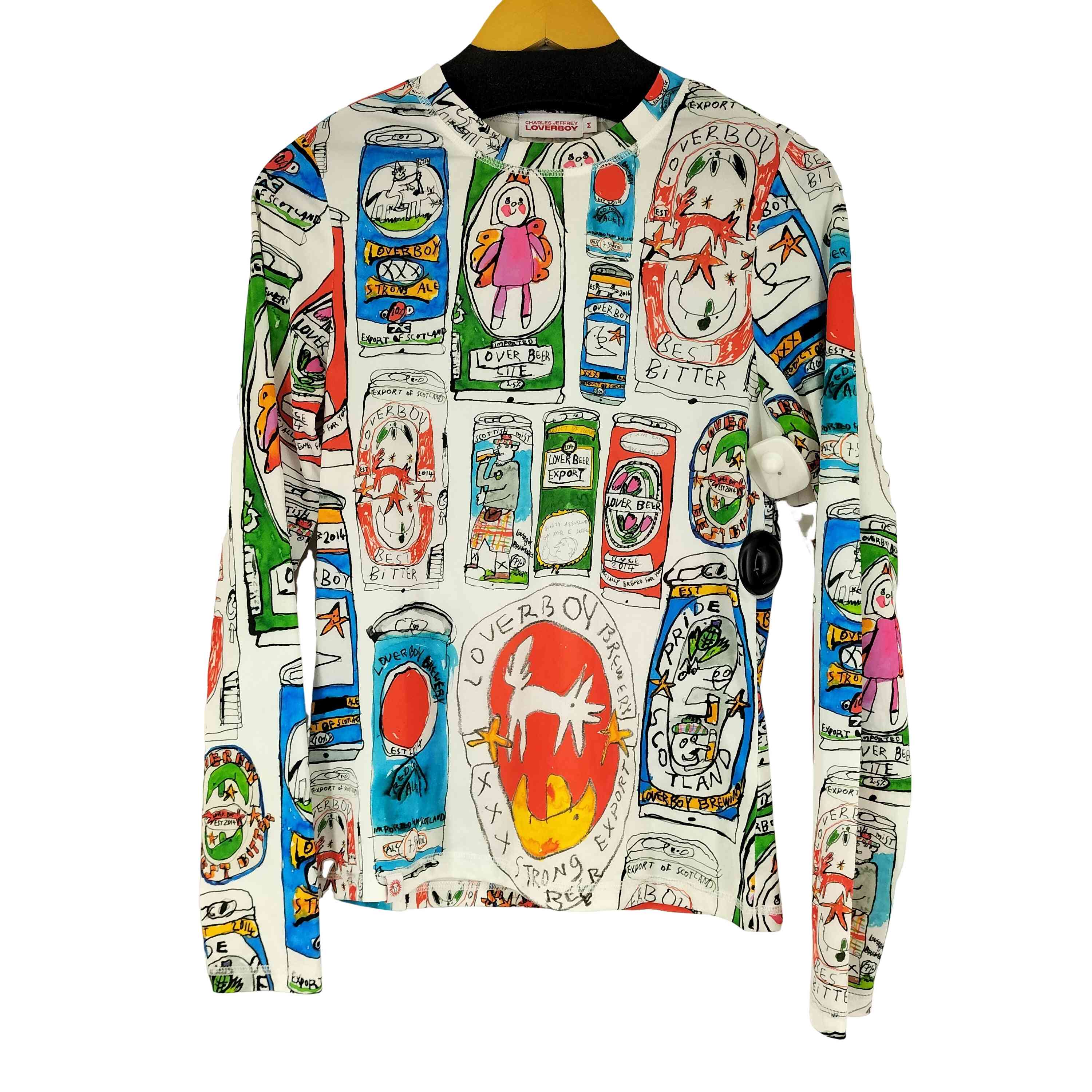 【中古】チャールズジェフリーラバーボーイ CHARLES JEFFREY LOVERBOY ビール缶プリント カットソー レ..