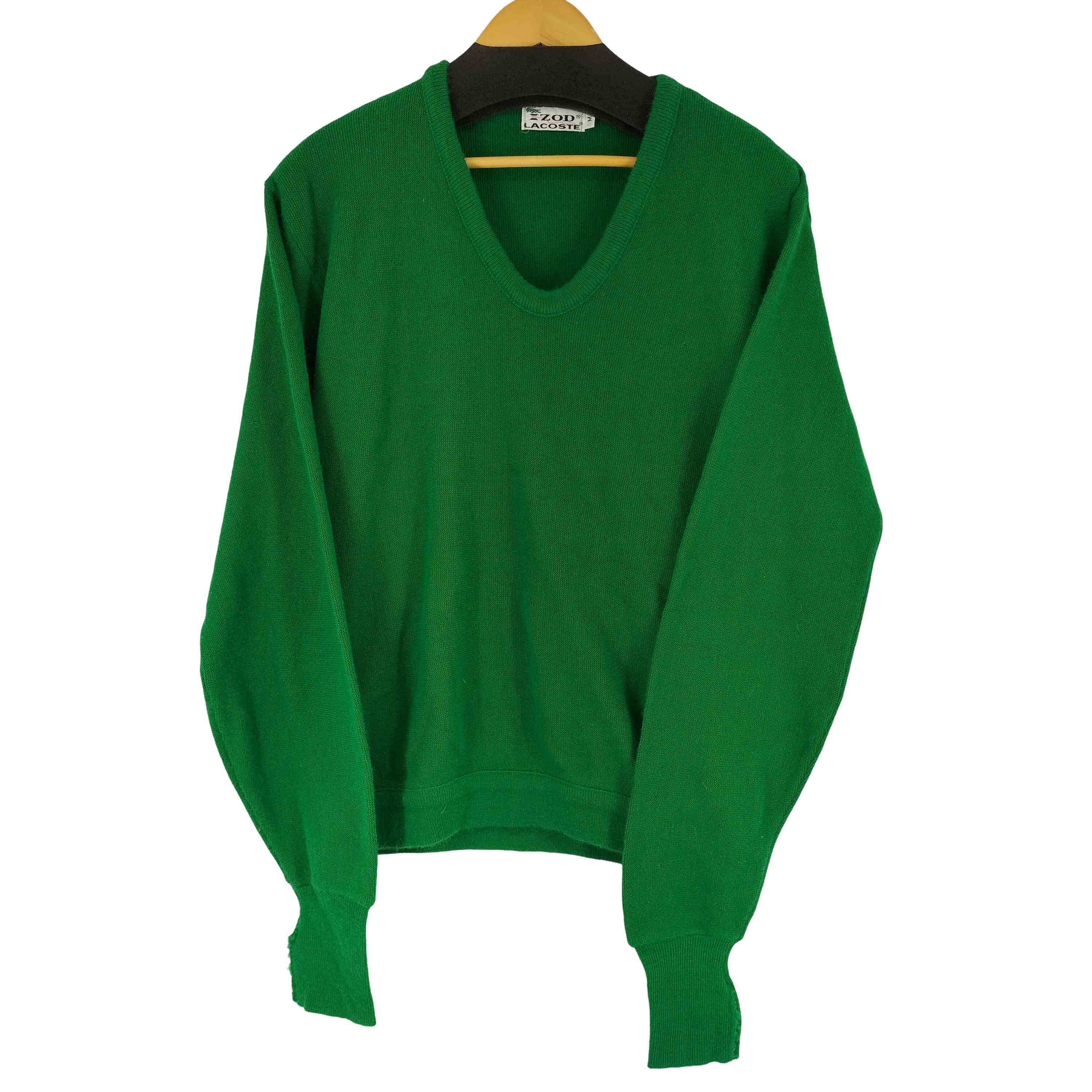 【中古】アイゾッドラコステ IZOD LACOSTE 70S 糸巻タグ Vネック アクリルニット メンズ JPN：M