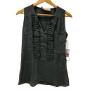 【中古】マルニ MARNI マルニ MARNI ブラウス ノースリーブ プルオーバー シルク混 フリル Vネック 38 黒 ブラック /AA ■OS ■SH レ...