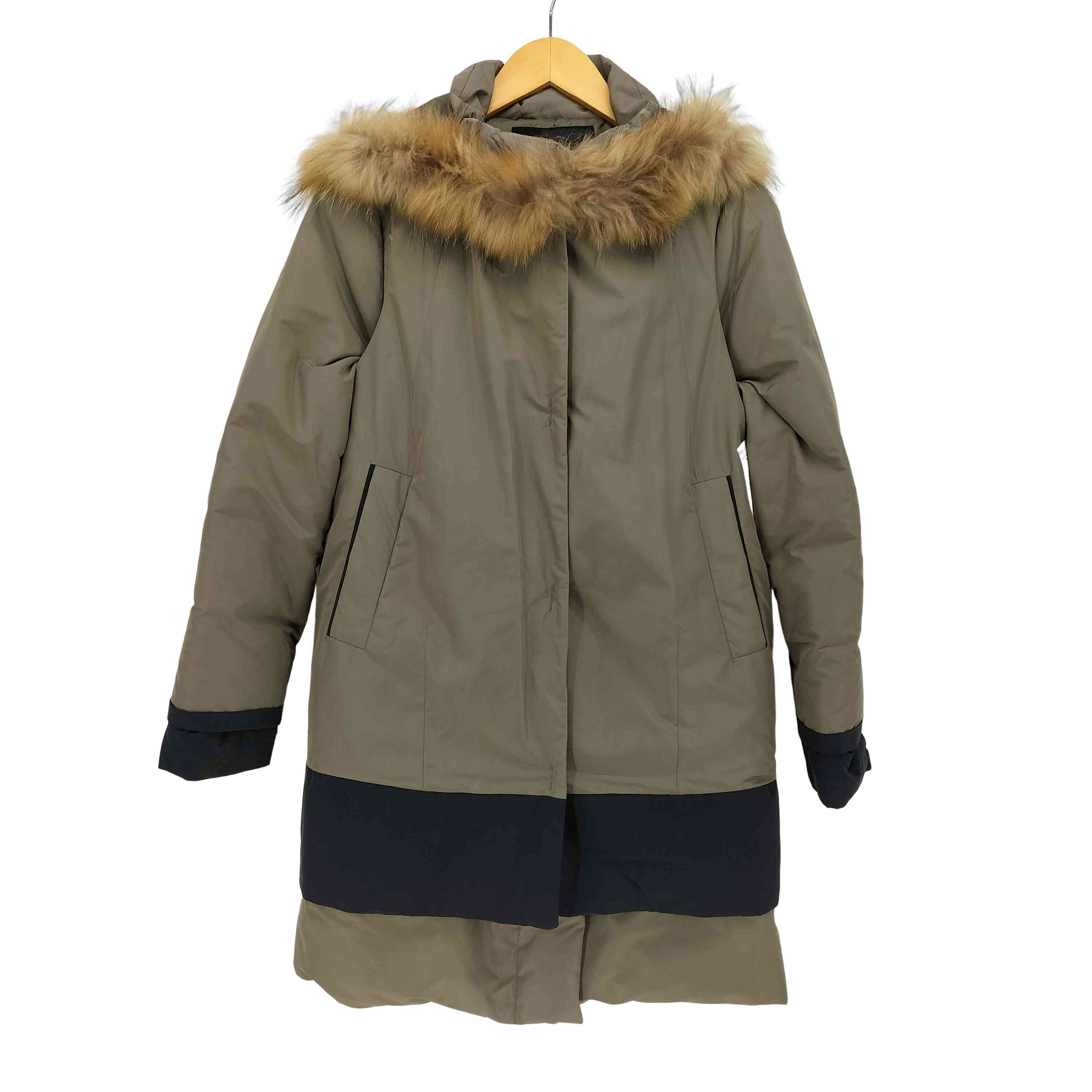 【中古】ダブルスタンダードクロージング DOUBLE STANDARD CLOTHING ラクーンファー ベスト フーデッド ダウン コート レディース FREE