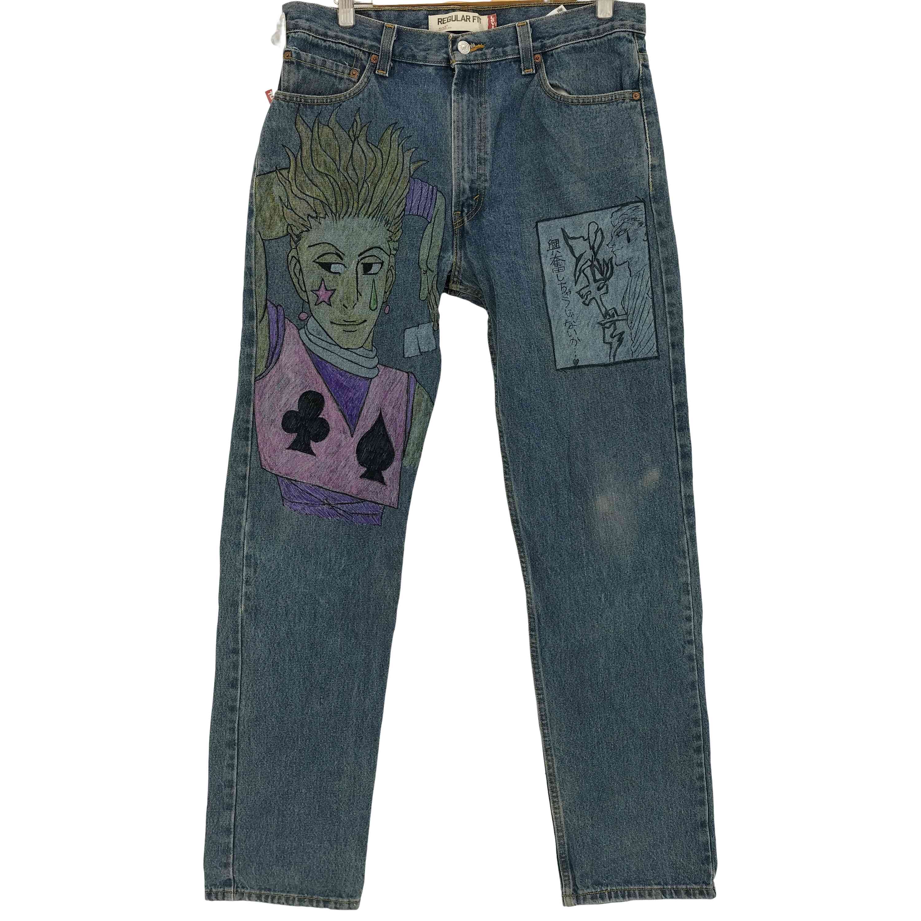 【中古】リーバイス Levis 505 リメイク アニメ キャラクター コミック イラスト ペイントストレートデ..