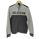 【中古】トミーヒルフィガー TOMMY HILFIGER ジップアップ スウェットシャツ エルボーパッチ メンズ import:XS