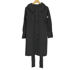【中古】サックスフィフスアベニュー SAKS FIFTH AVENUE タックデザイン フリルカラー シャツ ワンピース レディース 2