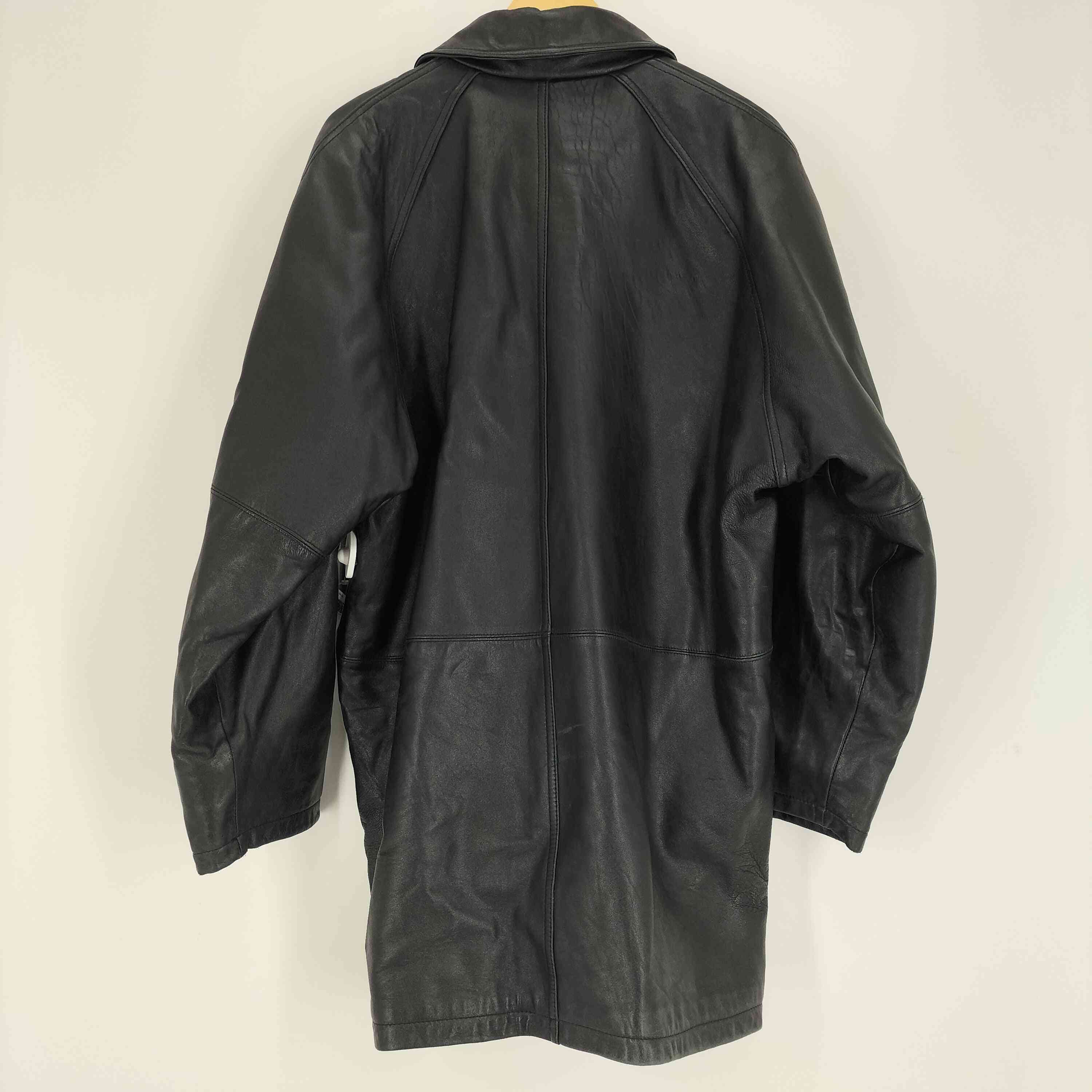 【中古】ユーズドフルギ USED古着 FARAGO 裏地 ダイヤ キルティング シープレザー ジャケット ハーフ コート メンズ LL