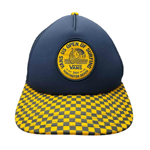 【中古】バンズ VANS US OPEN OF SURFING ロゴ ワッペン チェッカーフラッグ メッシュ 切替 キャップ メンズ 表記無 【中古】バンズ VANS US OPEN OF SURFING ロゴ ワッペン チェッカーフラッグ メッシュ 切替 キャップ メンズ 表記無