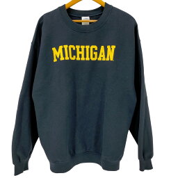 【中古】ギルダン GILDAN MICHIGAN カレッジプリント クルーネックスウェット メンズ import：L