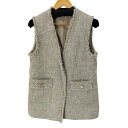 【中古】ユナイテッドアローズグリーンレーベルリラクシング UNITED ARROWS green label relaxing ミックスツイードライク ジレ レディース FREE(4)
