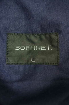 ソフネット SOPHNET. カーゴパンツ メンズ 2014年秋冬新作 ブラック × ネイビー L LIGHT FLANNEL WOOL SLIM-FIT KNEE PATCH PANT【中古】【ブランド古着バズストア】【010218】