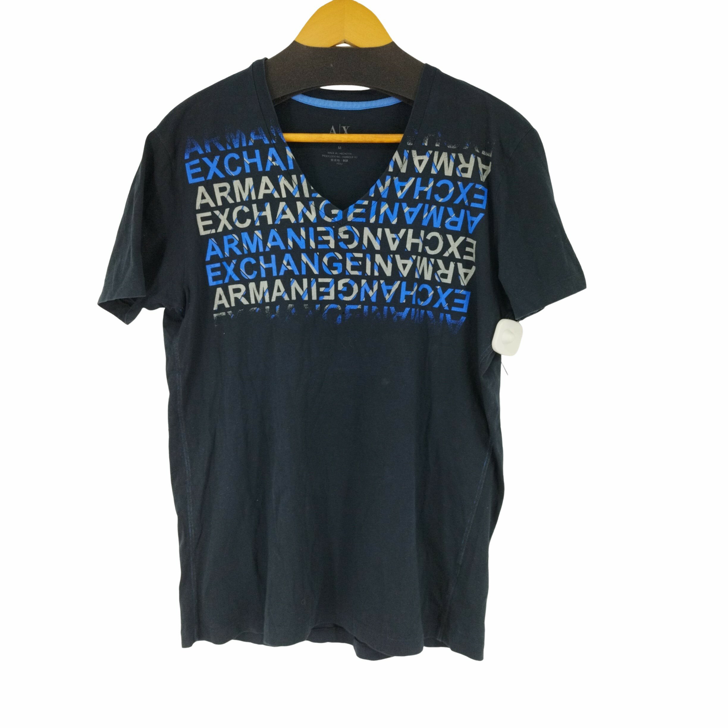 【中古】アルマーニエクスチェンジ ARMANI EXCHANGE ロゴプリントVネックTシャツ メンズ import：M