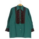 【中古】キャサリンハムネットロンドン KATHARINE HAMNETT LONDON 素材切替 フリルシャツ レディース import:M(4)