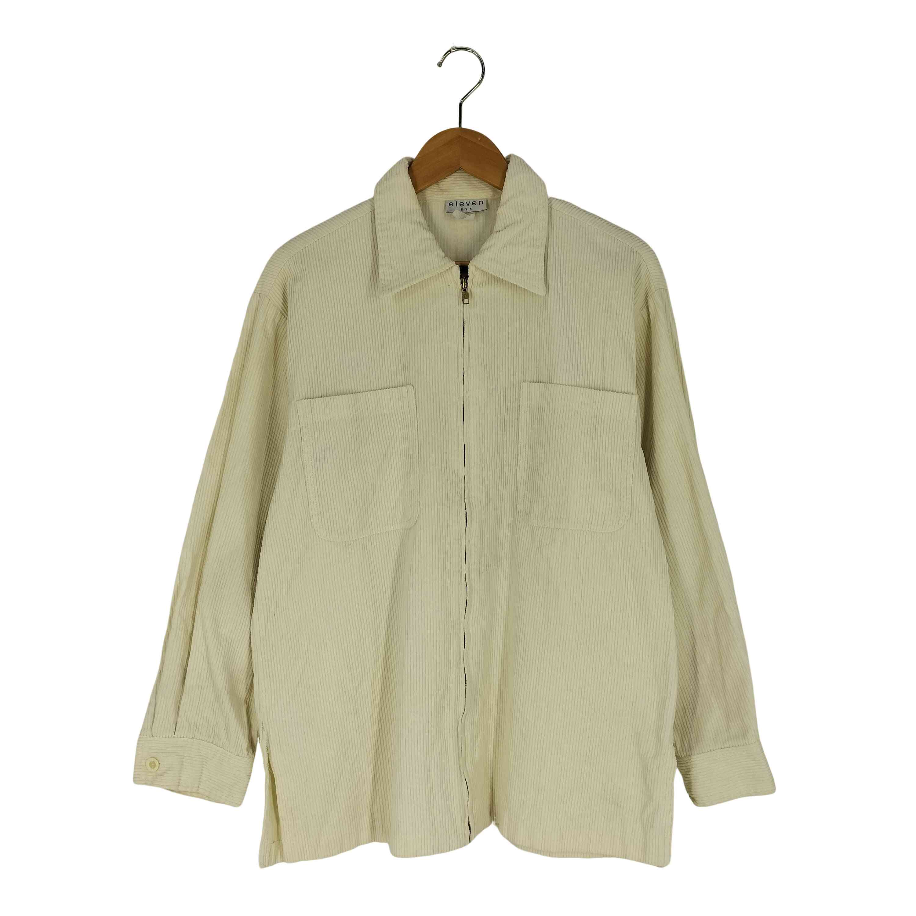 【中古】ユーズドフルギ USED古着 ELEVEN USA 90S コーデュロイ ジップシャツ メンズ 表記無