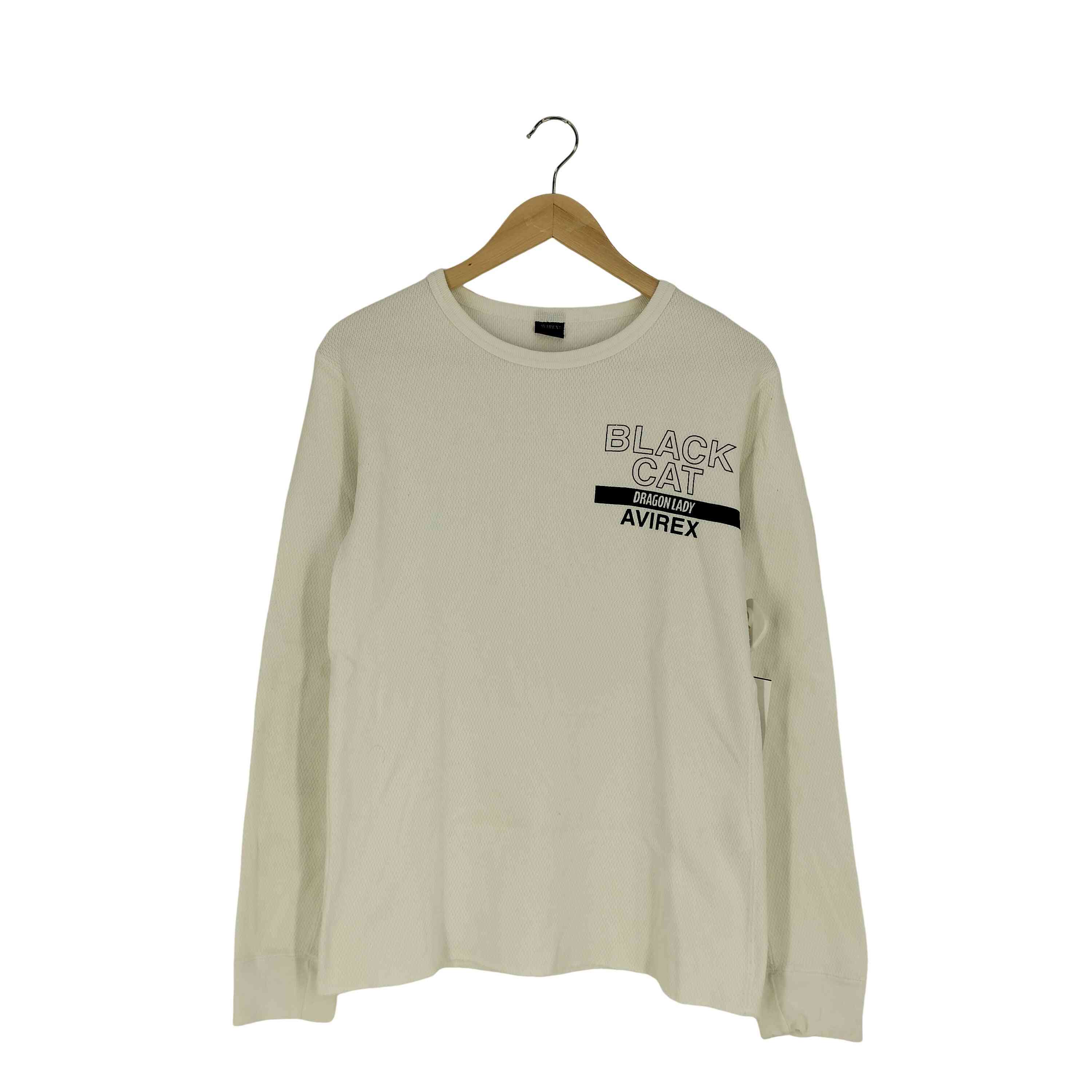 šۥå AVIREX HONEYCOMB WAFFLE T-SHIRTS BLACK CAT ϥ˥åե 롼ͥå L/S T ...