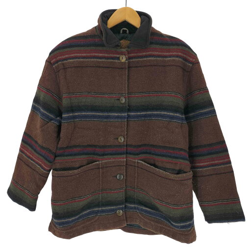 【中古】ウールリッチ WOOLRICH USA製 裏地キルティング ネイティブボーダージャケット レディース import:S 【中古】ウールリッチ WOOLRICH USA製 裏地キルティング ネイティブボーダージャケット レディース import:S