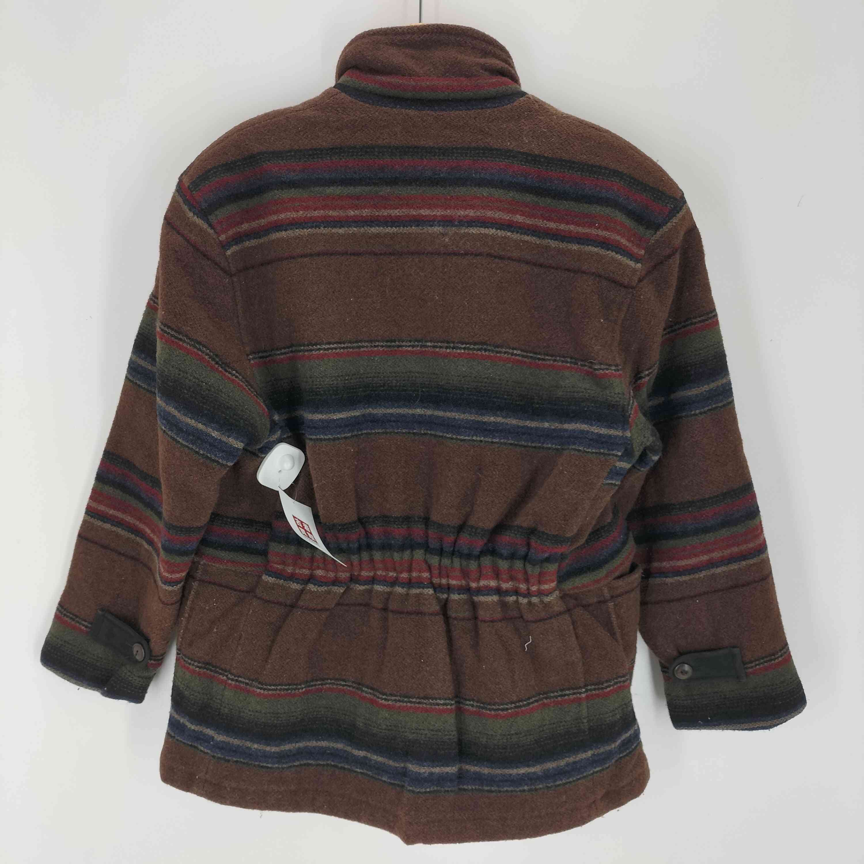【中古】ウールリッチ WOOLRICH USA製 裏地キルティング ネイティブボーダージャケット レディース import：S