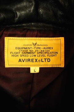 アヴィレックス AVIREX フライトジャケット メンズ - 黒系 import：L 日本サイズ：L-XL 相当 レザーフライトジャケット【中古】【ブランド古着バズストアBAZZSTORE】【170119】