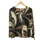 【中古】ユーズドフルギ USED古着 CORSO ROSSO イタリア製 総柄 カーディガン レディース 4