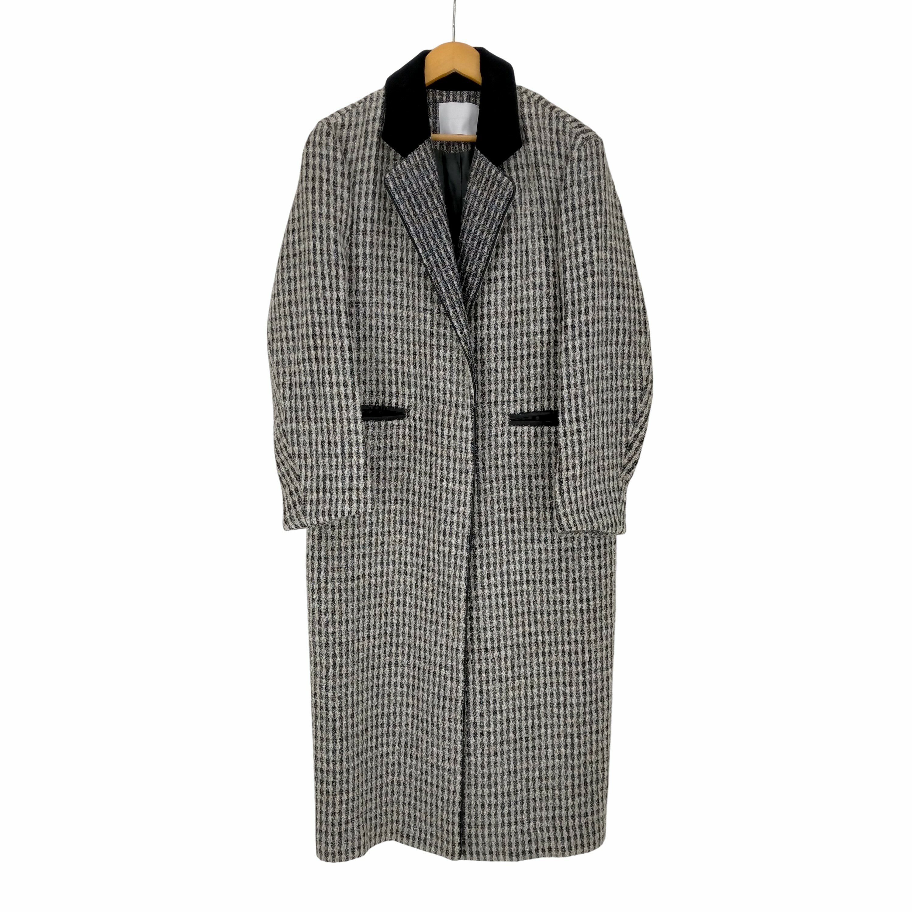 šۥޥ᥯ Mame Kurogouchi Plaid Lame Tweed Long Coat ǥ JPN1