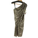 【中古】タダシショウジ TADASHI SHOJI アメリカ製 ドレープ ワンショルダー スパンコールワンピース レディース 2