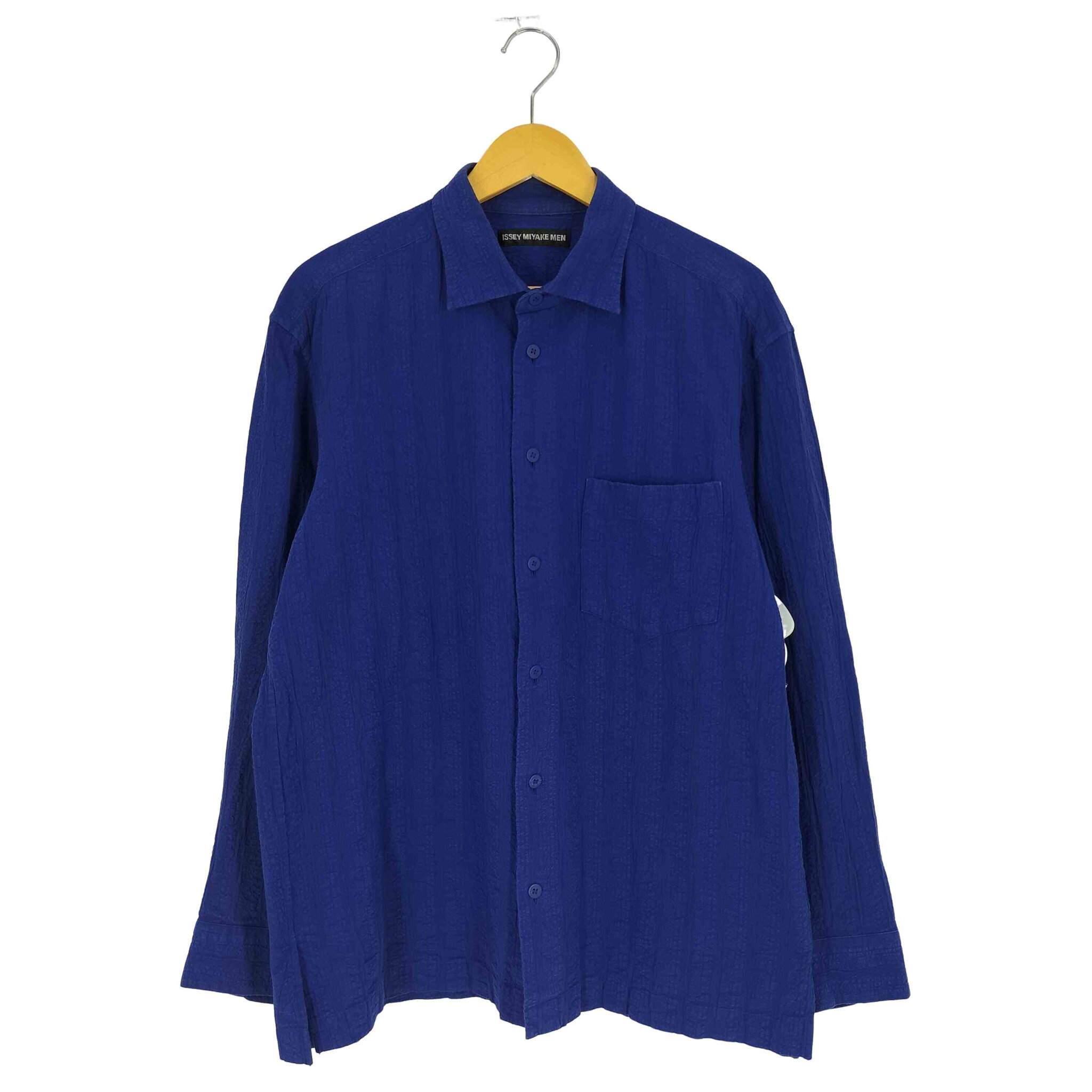 【中古】イッセイミヤケメン ISSEY MIYAKE MEN 18SS 黒タグ シワ加工 レギュラーカラーシャツ メンズ JPN:3