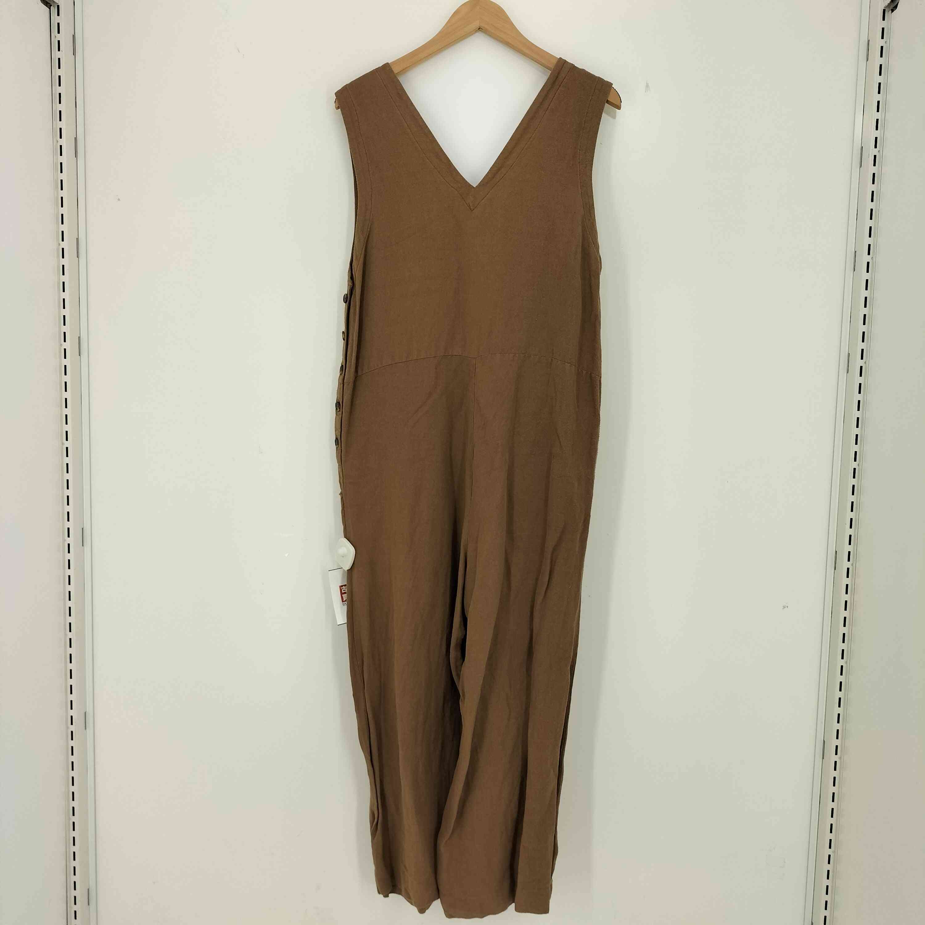 【中古】ビューティーアンドユースユナイテッドアローズ BEAUTY ＆ YOUTH UNITED ARROWS サイドボタンVネックオールインワン レディース S