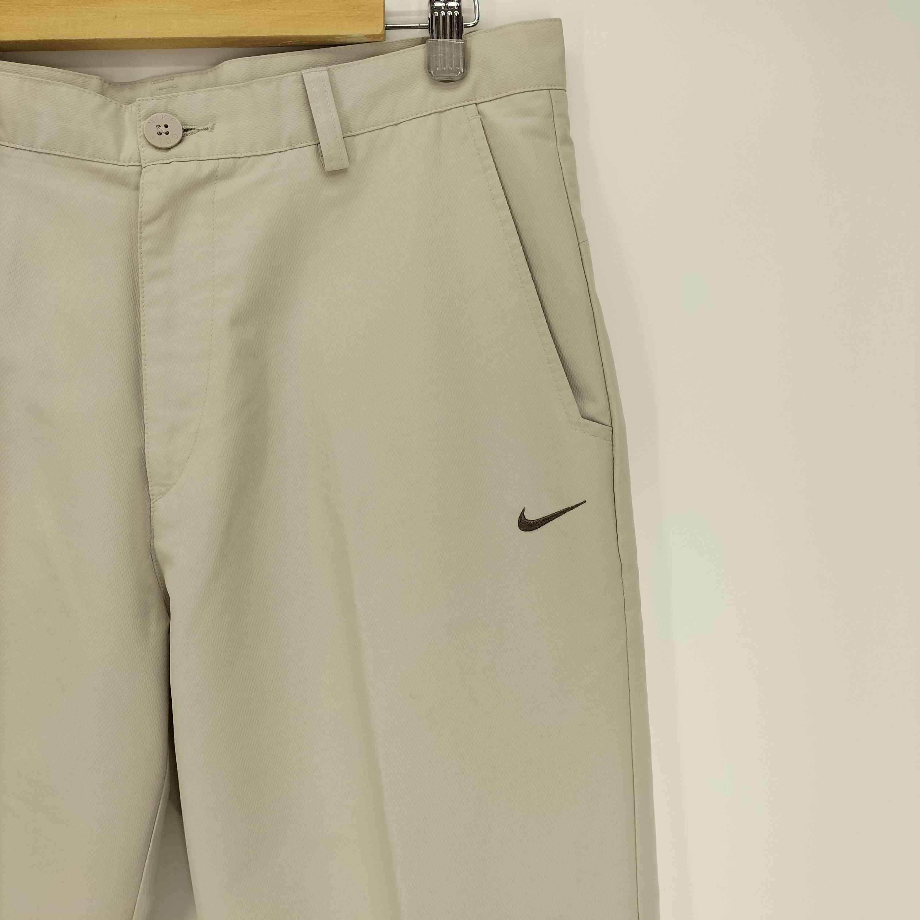 【中古】ナイキゴルフ NIKE GOLF 00S 07AW ジップアップ ドローコード センタープレス スウッシュ ロゴ 刺繍 スラックス ゴルフパンツ メンズ 34