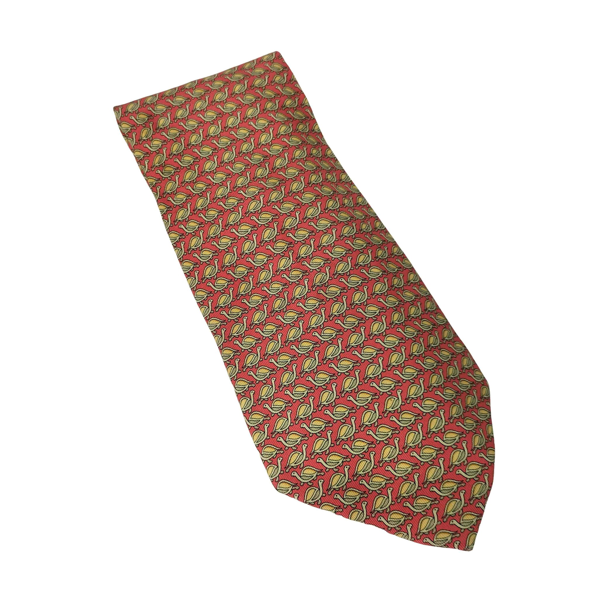 【中古】サルヴァトーレフェラガモ Salvatore Ferragamo イタリア製 総柄シルクネクタイ メンズ 表記無