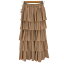 【中古】ユーズドフルギ USED古着 {{the girls society}}chiffon tiered skirt BEIGE レディース 表記無