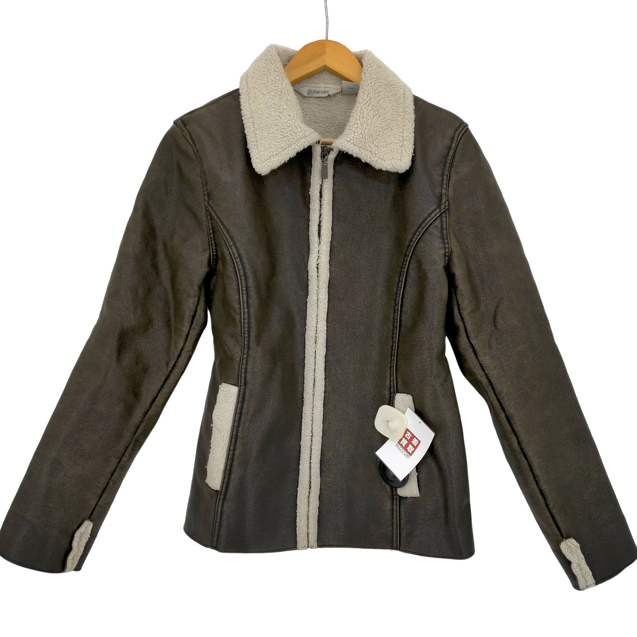 【中古】セントジョンズベイ ST.JOHNS BAY 裏地ボア フェイクレザーブルゾン メンズ import:M