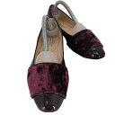 【中古】ファビオルスコーニ FABIO RUSCONI INTER-CHAUSSURES ナプラック/ファブリックコンビパンプス レディース 36