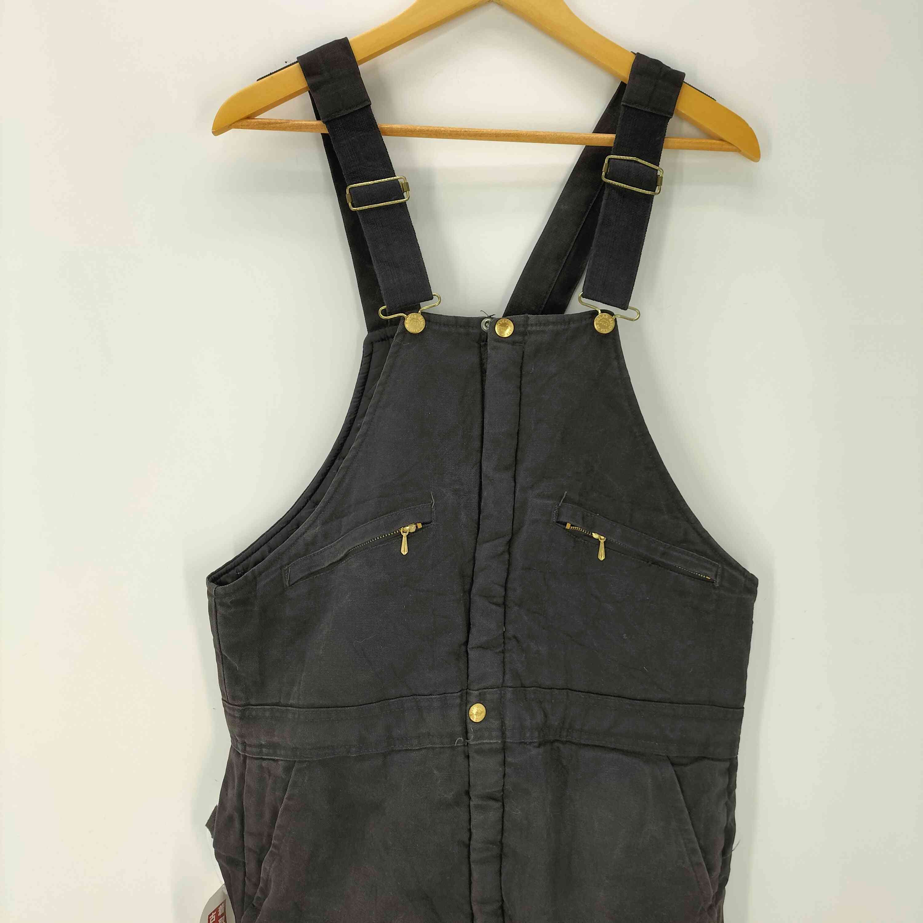 【中古】キー KEY POLAR KING 裏地 キルティング ダック地 中綿 サイド ジップ ボタン ペインター オーバーオール ツナギ ビックサイズ メンズ 表記無