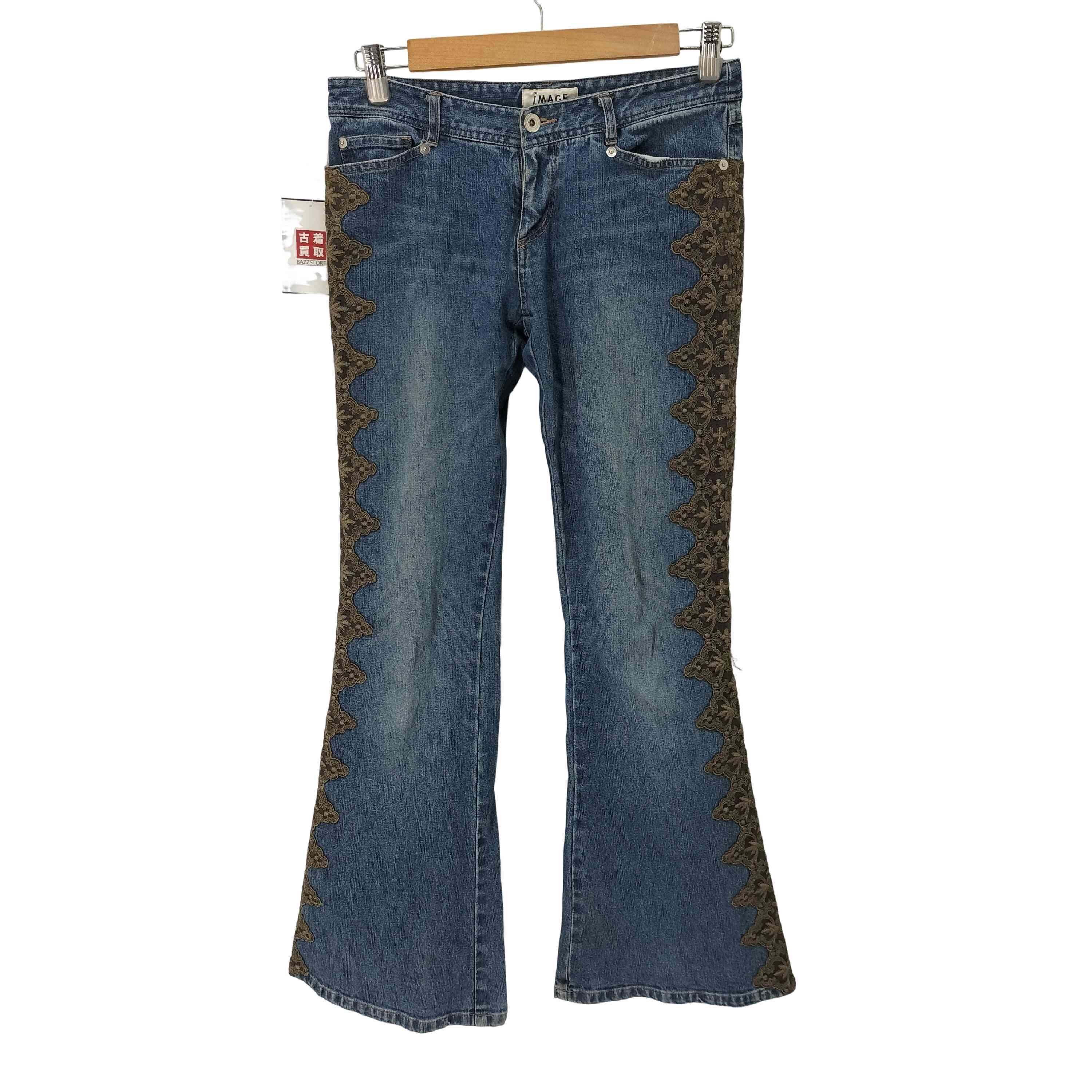 【中古】ユーズドフルギ USED古着 IMAGE Y2K サイドレース ローライズ フレアデニム レディース 64
