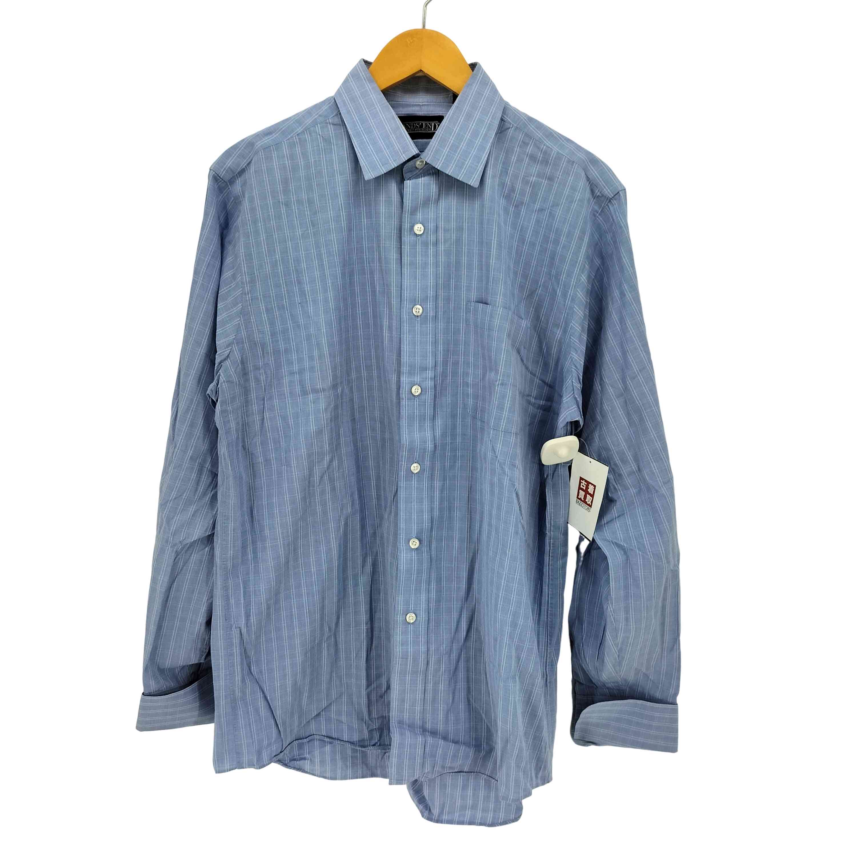 樂天商城 - 【中古】ランズエンド LANDS END チェックボタンダウンシャツ メンズ 15 1/2-34