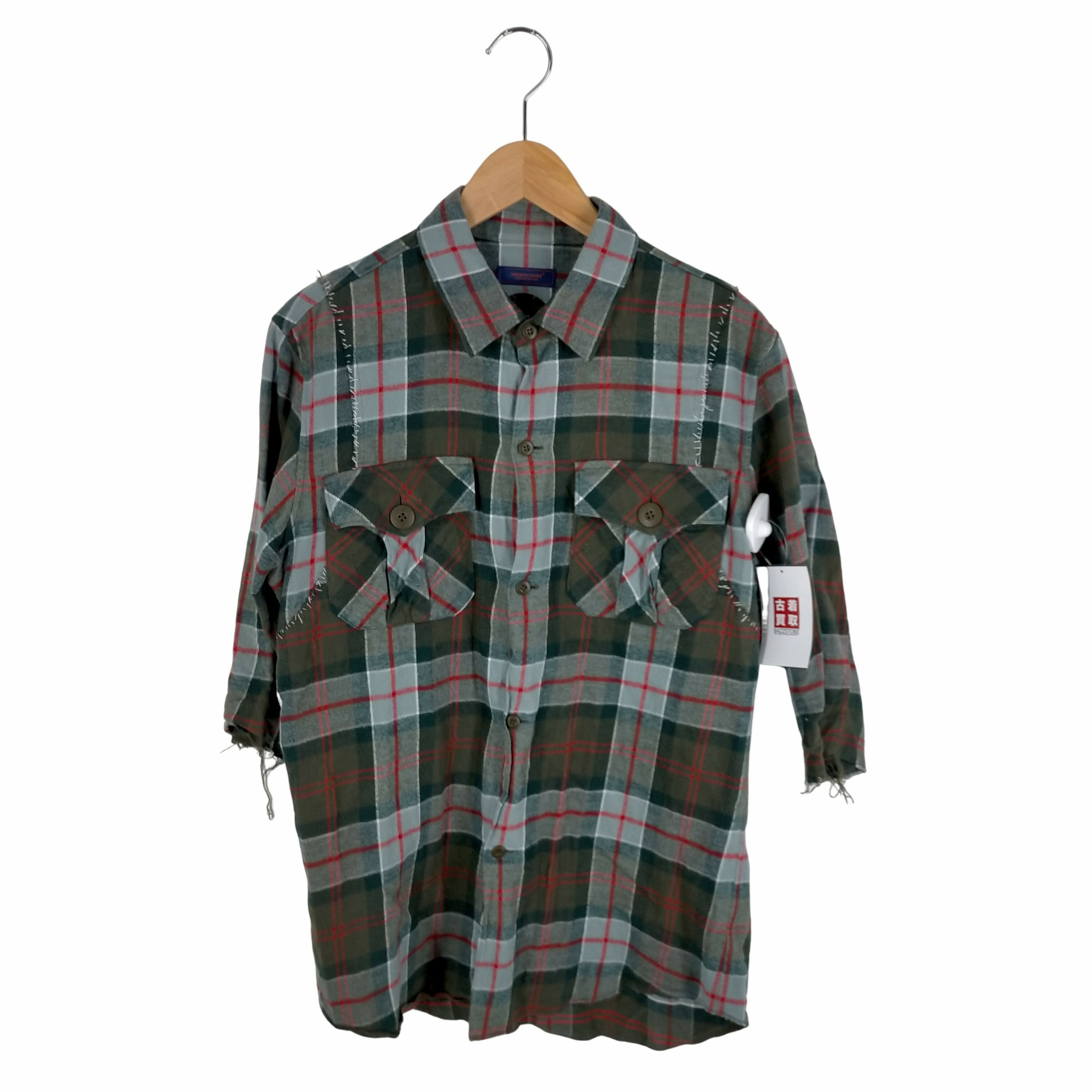 【中古】アンダーカバー UNDERCOVER 16SS SCAB ネルチェック7分袖シャツ メンズ JPN：2