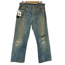 【中古】リーバイス Levis 50S 501XX 赤耳 隠しリベット12刻印 アルミリベット オフセットベルトループ ボタン裏刻印無し メンズ 42cm
