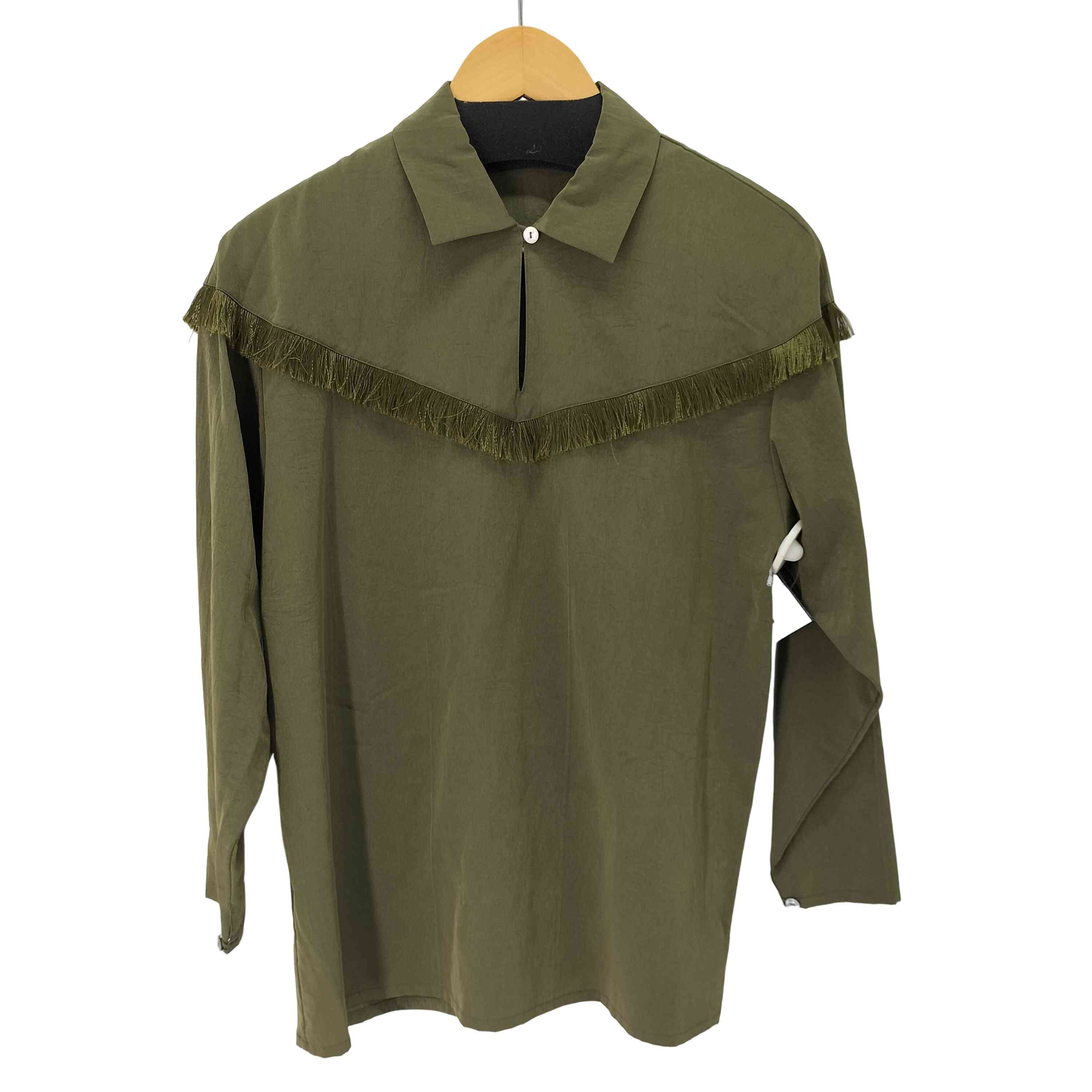 【中古】ユーズドフルギ USED古着 {[kukords}} L/S フリンジデザインシャツ レディース 表記無