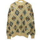 【中古】プリングルオブスコットランド Pringle of Scotland 80s アーガイル柄 マルチカラー 立体編み ウール ケーブルニット メンズ im...