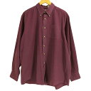 【中古】エルエルビーン L.L.Bean 90-00s コットン ボタンダウン 長袖 無地シャツ メンズ import:L