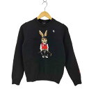 【中古】パーリーゲイツ PEARLY GATES 天竺+手横インターシャ GOLFウサギ柄 レディース 0