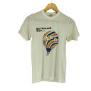 【中古】ユーズドフルギ USED古着 80-90s {{TRINI MFG}}カナダ製 メッセ―ジプリント クルーネック半袖Tシャツ カットソー メンズ S