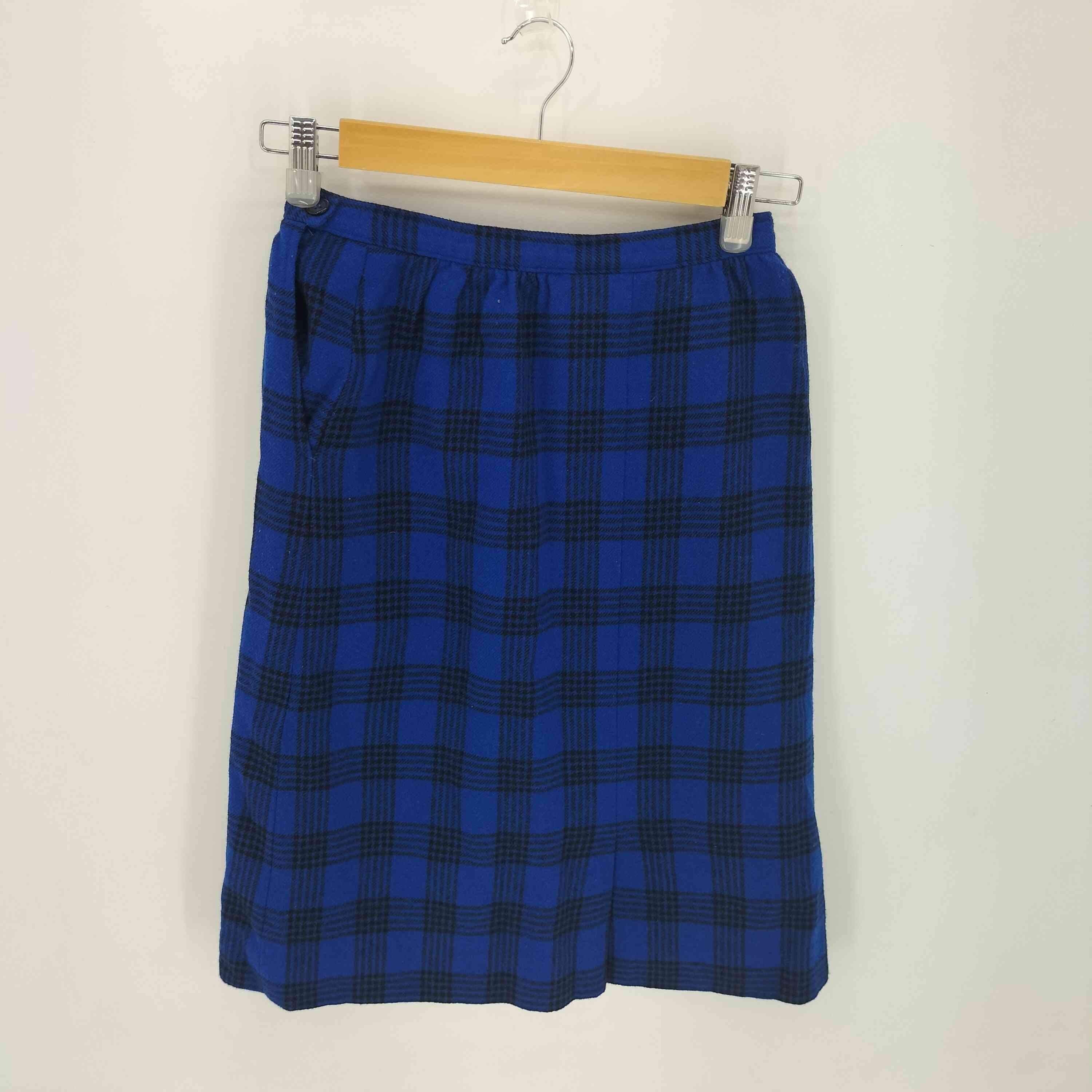 【中古】ペンドルトン PENDLETON 70S MADE IN USA ウールチェックスカート レディース 6