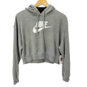 【中古】ナイキ NIKE スウォッシュロゴプリント クロップド フーディー レディース JPN:L
