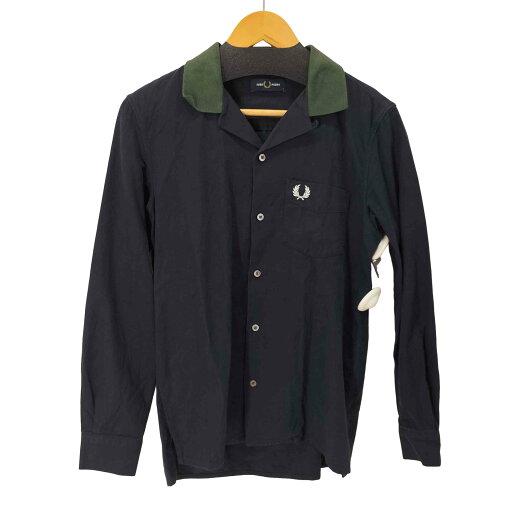 【中古】フレッドペリー FRED PERRY フロントロゴ刺繍 バイカラー L/S 開襟シャツ メンズ import:S 【中古】フレッドペリー FRED PERRY フロントロゴ刺繍 バイカラー L/S 開襟シャツ メンズ import:S