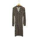 【中古】バナナリパブリック BANANA REPUBLIC チェーン柄 Vネックボウタイワンピース レディース import:M
